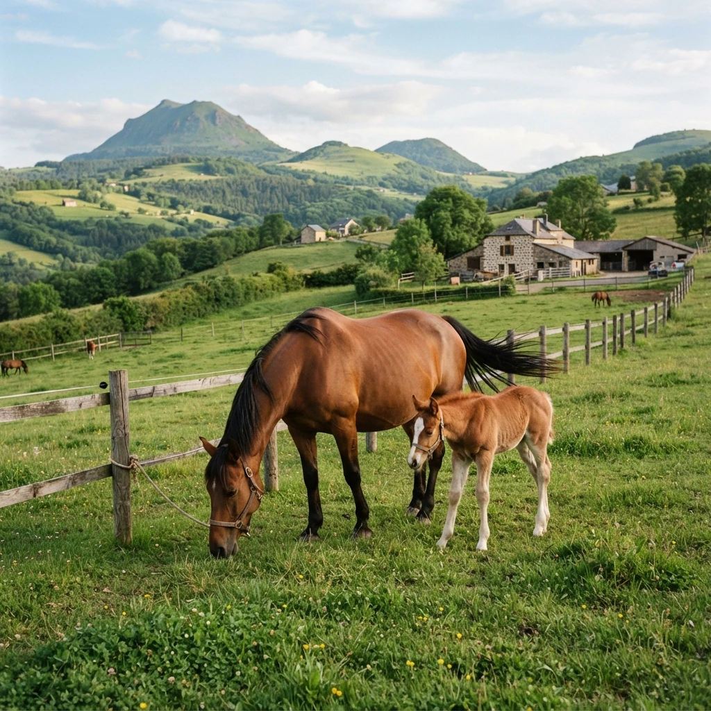 Élevage de chevaux au Centre Equestre ECYLA, Chazemais